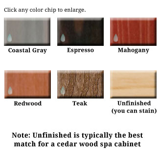 Redwood Spa Accessory Colors