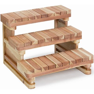 48" wide 3 tier Redwood Spa Steps