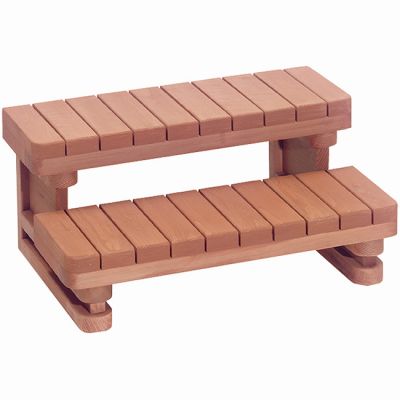 36" wide 2 tier Redwood Spa Steps