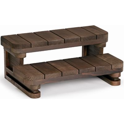 34" wide 2 tier Redwood Spa Steps