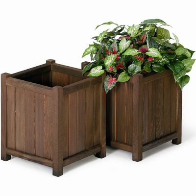 Square Redwood Planter Boxes
