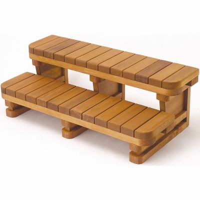66" wide 2 tier Redwood Spa Steps