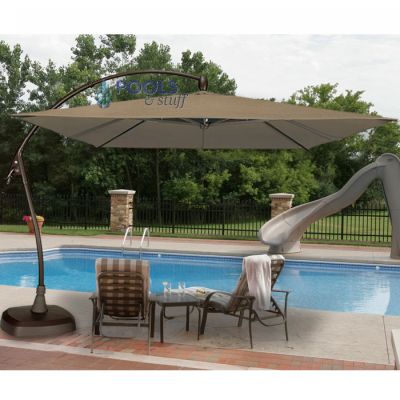 Seabrooke 10' Square Cantilever Umbrella with Base
