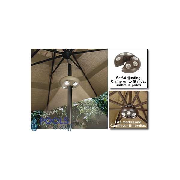 Santorini II Cantilever Umbrella with Valance Light