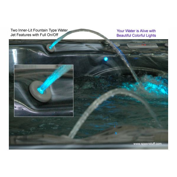 LED lit water fountains